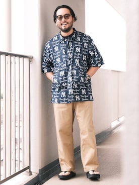 「TENBOX（テンボックス）のアイテム（トップス）」を使った、TAKASHI ITOさん（メンズ・169cm）の夏コーディネート