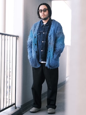 「レザーサンダル」｜「アイテム（ジャケット/アウター）」を使った、TAKASHI ITOさん（メンズ・169cm）の冬コーディネート