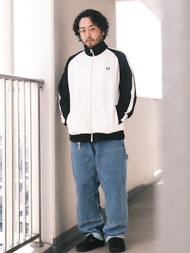 「レザーサンダル」｜「アイテム（ジャージ）」を使った、TAKASHI ITOさん（メンズ・169cm）の春コーディネート
