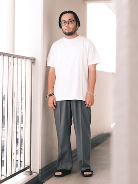 「アイテム（スラックス）」を使った、TAKASHI ITOさん（メンズ・169cm・30代）の夏コーディネート