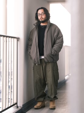 「WILD THINGS（ワイルドシングス）のアイテム（ダウンジャケット/コート）」を使った、TAKASHI ITOさん（メンズ・169cm）の冬コーディネート