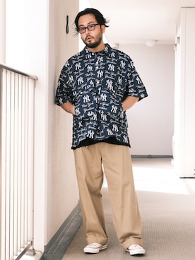 「TENBOX（テンボックス）のアイテム（トップス）」を使った、TAKASHI ITOさん（メンズ・169cm）の夏コーディネート