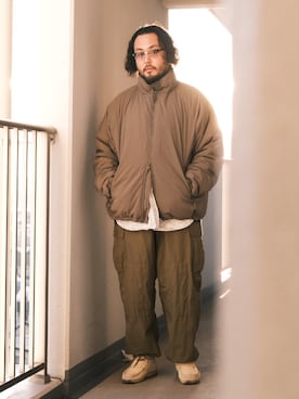 「WILD THINGS（ワイルドシングス）のアイテム（ダウンジャケット/コート）」を使った、TAKASHI ITOさん（メンズ・169cm）の冬コーディネート