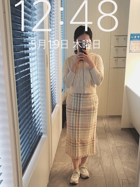「REDYAZEL（レディアゼル）のアイテム（パーカー）」を使った、mokoさん（レディース・157cm）の春コーディネート