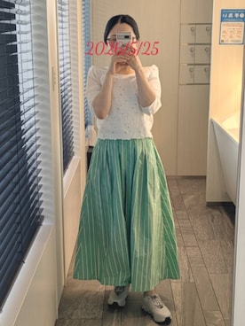 「green label relaxing（グリーンレーベルリラクシング）のアイテム」を使った、mokoさん（レディース・157cm）の夏コーディネート