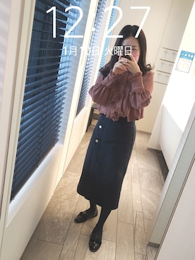 「nﾟ 44（ナンバーヨンジュウヨン）のアイテム」を使った、mokoさん（レディース・157cm）の冬コーディネート