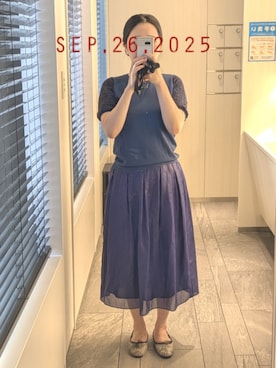 「アイテム（バレエシューズ）」を使った、mokoさん（レディース・157cm）の秋コーディネート