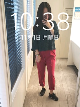 「Supreme.La.La.（シュープリームララ）のアイテム（トップス）」を使った、mokoさん（レディース・157cm）の秋コーディネート