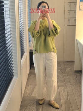 「green label relaxing（グリーンレーベルリラクシング）のアイテム」を使った、mokoさん（レディース・157cm）の夏コーディネート