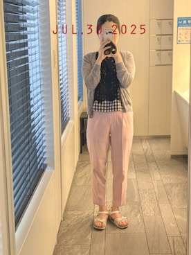 「アイテム（サンダル）」を使った、mokoさん（レディース・157cm）の夏コーディネート