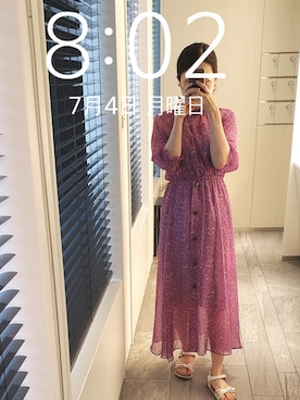 「natural couture（ナチュラルクチュール）のアイテム（イヤリング）」を使った、mokoさん（レディース・157cm）の夏コーディネート