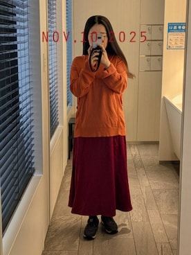 「EMMEL REFINES（エメルリファインズ）のアイテム」を使った、mokoさん（レディース・157cm）の冬コーディネート