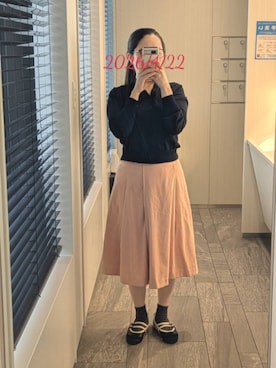 「URBAN RESEARCH ROSSO WOMEN（アーバンリサーチ　ロッソ）のROSSO タックキュロットスカート（スカート、ピンク系）」を使った、mokoさん（レディース・157cm）の夏コーディネート