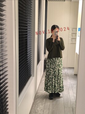 「EMMEL REFINES（エメルリファインズ）のアイテム」を使った、mokoさん（レディース・157cm）の秋コーディネート