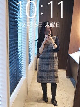 「URBAN RESEARCH ROSSO WOMEN（アーバンリサーチ　ロッソ）のアイテム（ワンピース/ドレス）」を使った、mokoさん（レディース・157cm）の冬コーディネート