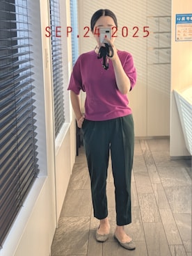 「アイテム（バレエシューズ）」を使った、mokoさん（レディース・157cm）の秋コーディネート