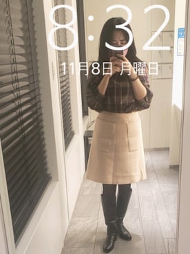 「anatelier（アナトリエ）のアイテム」を使った、mokoさん（レディース・157cm）の秋コーディネート