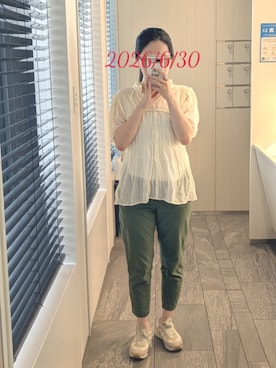 「EMMEL REFINES（エメルリファインズ）のアイテム（トップス）」を使った、mokoさん（レディース・157cm）の夏コーディネート