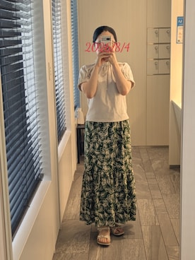 「EMMEL REFINES（エメルリファインズ）のアイテム」を使った、mokoさん（レディース・157cm）の夏コーディネート