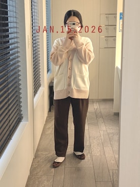 「PLST（プラステ）のアイテム」を使った、mokoさん（レディース・157cm）の冬コーディネート