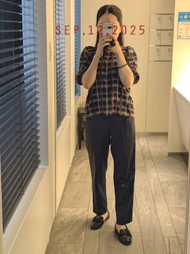 「アイテム（ドレスシューズ）」を使った、mokoさん（レディース・157cm）の秋コーディネート