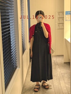 「アイテム（シャツワンピース）」を使った、mokoさん（レディース・157cm）の夏コーディネート