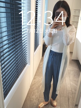 「アイテム（イヤリング）」を使った、mokoさん（レディース・157cm）の夏コーディネート