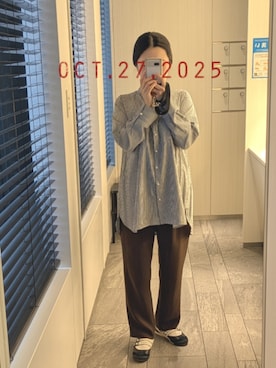 「アイテム（バレエシューズ）」を使った、mokoさん（レディース・157cm・30代）の秋コーディネート