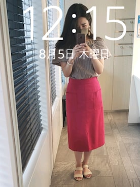 「anatelier（アナトリエ）のアイテム」を使った、mokoさん（レディース・157cm）の夏コーディネート