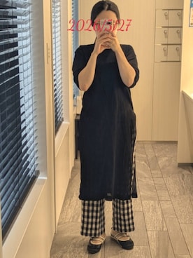 「green label relaxing（グリーンレーベルリラクシング）のアイテム」を使った、mokoさん（レディース・157cm）の夏コーディネート