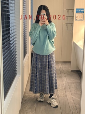 「EMMEL REFINES（エメルリファインズ）のアイテム」を使った、mokoさん（レディース・157cm）の冬コーディネート