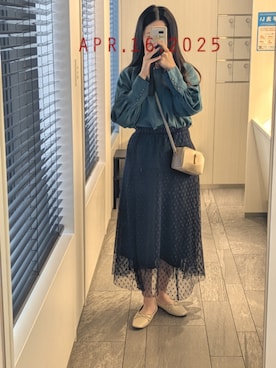 「EMMEL REFINES（エメルリファインズ）のアイテム」を使った、mokoさん（レディース・157cm）の春コーディネート