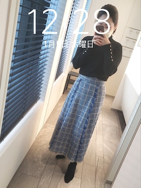 「OFUON（オフオン）のアイテム」を使った、mokoさん（レディース・157cm）の冬コーディネート