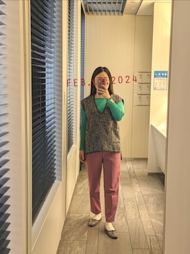 「ap retro（アプレトロ）のアイテム（ベスト）」を使った、mokoさん（レディース・157cm）の夏コーディネート