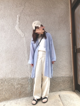 「blue」｜「アイテム（サンダル）」を使った、もぴこさん（レディース・160cm）の夏コーディネート