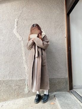 「服とコスメでなりたい自分に」｜「アイテム（チェスターコート）」を使った、もぴこさん（レディース・160cm）の冬コーディネート
