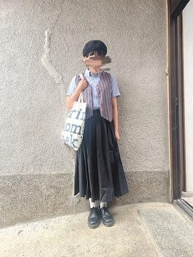 「14+（イチヨンプラス）のアイテム（ハンチング/ベレー帽）」を使った、もぴこさん（レディース・160cm）の秋コーディネート