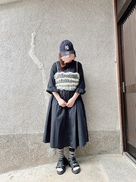 「GU（ジーユー）のアイテム（シャツワンピース）」を使った、もぴこさん（レディース・160cm）の夏コーディネート