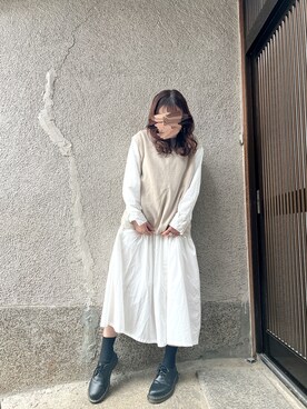 「coca（coca）（コカ）のアイテム（シャツワンピース）」を使った、もぴこさん（レディース・160cm）の春コーディネート