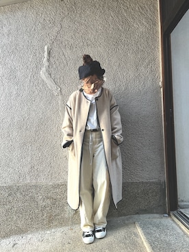「ヘアバンド」｜「アイテム（その他アウター）」を使った、もぴこさん（レディース・160cm）の冬コーディネート