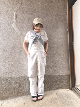 「Crisp（クリスプ）のアイテム（オールインワン・サロペット）」を使った、もぴこさん（レディース・160cm）の夏コーディネート