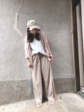 「AIM（エイム）のアイテム（トップス）」を使った、もぴこさん（レディース・160cm）の夏コーディネート