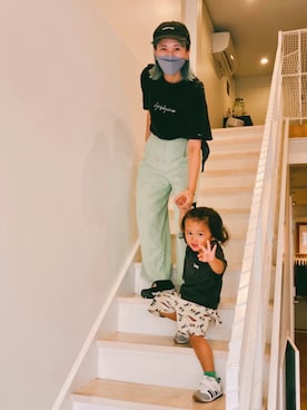 「Yohji Yamamoto（ヨウジヤマモト）のアイテム（Tシャツ/カットソー）」を使った、ゆっけさん（レディース・165cm）の夏コーディネート