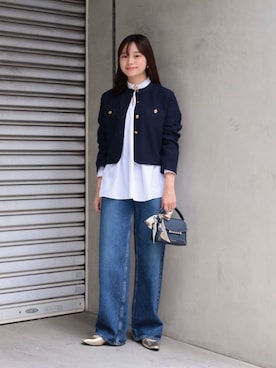 「MACPHEE（マカフィー）のアイテム（パンツ）」を使った、WatanabeTOMORROWLANDさん（レディース・162cm）の夏コーディネート