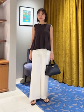 「DES PRES（デ・プレ）のアイテム」を使った、WatanabeTOMORROWLANDさん（レディース・162cm）の夏コーディネート