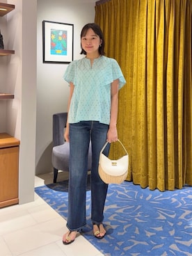 「RED CARD TOKYO（レッドカード）のアイテム」を使った、WatanabeTOMORROWLANDさん（レディース・162cm）の夏コーディネート