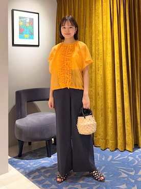 「MACPHEE（マカフィー）のアイテム」を使った、WatanabeTOMORROWLANDさん（レディース・162cm）の夏コーディネート
