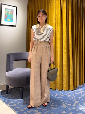 「DES PRES（デ・プレ）のアイテム」を使った、WatanabeTOMORROWLANDさん（レディース・162cm）の夏コーディネート