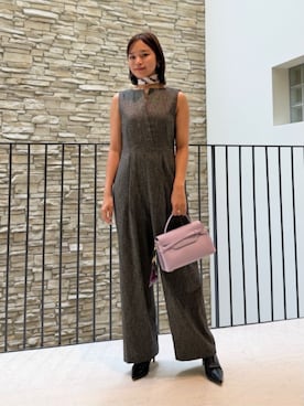 「アイテム（ノーカラージャケット）」を使った、WatanabeTOMORROWLANDさん（レディース・162cm）の夏コーディネート