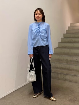 「MACPHEE（マカフィー）のアイテム」を使った、WatanabeTOMORROWLANDさん（レディース・162cm）の夏コーディネート